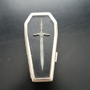 Unique metal coffin shaped cigarette case
